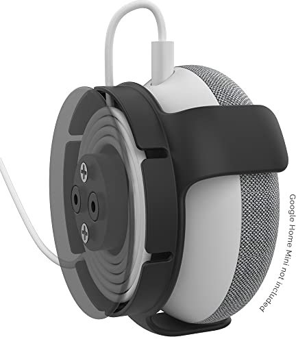 MiRUSI Wandhalterung für Google Home Mini/Dot 3rd Generation Sprachassistenten (Kabelaufbewahrung) Wandhalterung (Schwarz)