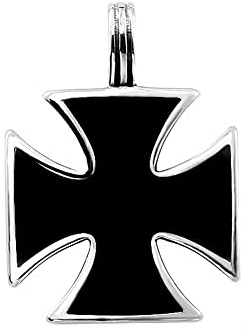 BlackAmazement - Collana con ciondolo 316L in acciaio inox con croce di ferro celtica, colore argento per donna e uomo, Acciaio inossidabile