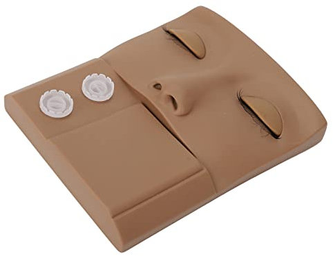 Wimpernverl?ngerungs-Schaufensterpuppe, PVC mit hoher Simulation, einfache Reinigung, wiederverwendbarer Wimpern-Schaufensterpuppenkopf, bessere ¨¹bung f¨¹r das Training(Kaffeefarbe)