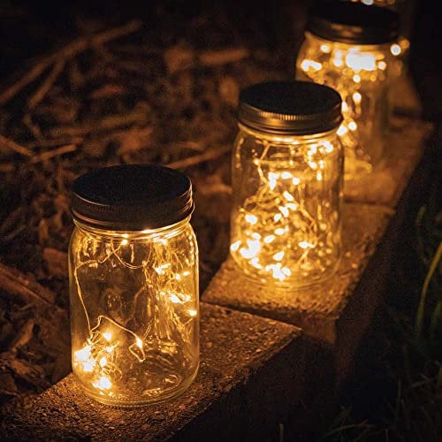 MiniSun | Solar Powered Mason Jar Lights | Pendant Lights, Home Décor & Improvement Essential | Set of 2