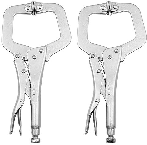 Set mit 2 ZONADAH-Schraubzwingen mit Feststellfunktion, 27,9 cm (11 Zoll) mit Drehgelenkpolstern – langlebige Zangen-Schraubstock-C-Klemme aus Stahl, 275 mm Metallbearbeitung, Schweißen