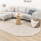 FRAAI | Home & Living Wollteppich Oval - Feline Weiß Wolle - Flachgewebe - Einfarbig - Modern, Skandinavisch - Wohnzimmer, Esszimmer, Schlafzimmer - Carpet
