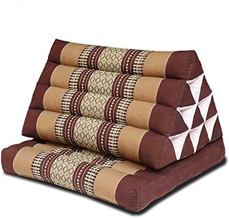 TEmkIn Bett-Rückenlehnenkissen, dreieckiges Thai-Kissen, faltbares Sitzkissen zum Fernsehen und Lesen, natürliche Kapok-Füllung, fest und langlebig, 8 Farben (Farbe: F, Größe: 73 x 50 x 30 cm)