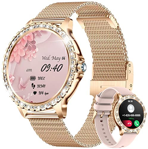 LIGE Smart Watch for Women, Bluetooth Call 1.32 Ladies Fitness Watch with Blood Pressure/Oxygen/Heart Rate Monitor Pedometer, IP67 Waterproof Sports Smartwatch Compatible for Android iOS Phones