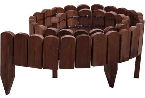 Gartenwelt Riegelsberger Bordo per bordatura Marrone Lunghezza 203 cm Altezza recinzione 10 cm Recinzione in legno Bordo taglio erba Bordo aiuola Legno di abete rosso