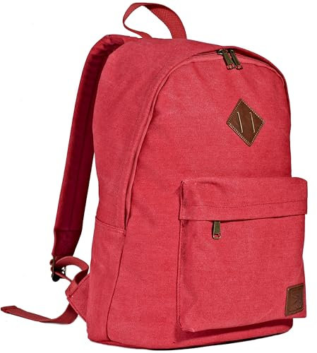 seemeroad Canvas Vintage Rucksack Ultraleichter und Lässiger Rucksäcke Laptop Daypack Schulrucksack Reiserucksack für Damen (Rot)