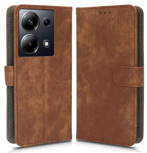 Hülle Kompatibel mit Xiaomi Poco M6 Pro 4G / Redmi Note 13 Pro 4G, RFID-Blockierung, Magnetisches Flip-Leder, Stoßfeste Schutzabdeckung mit Kartenfächern und Ständer