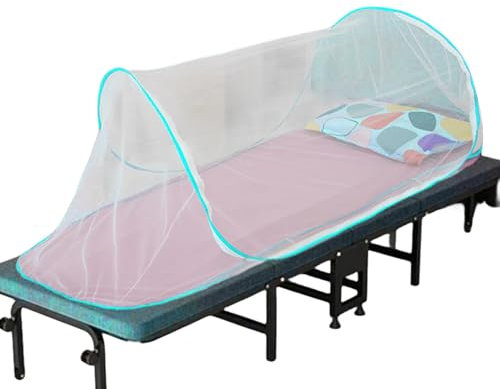Zanzariera Pop-up Portatile, zanzariera per Letto Singolo all Inclusive con Cerniera, Copriletto Anti-zanzara, Zanzariera pieghevole per letto singolo, zanzariera ultraleggera per sacchis a pelo