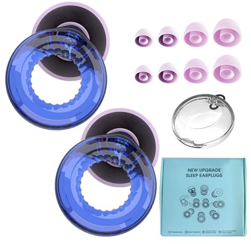 Kids Ear Plugs, Noise Reducing & Sleeping Earplugs - Noise Cancelling, 8 Ear Tips (XS/S/M/L) for Home & School, Reusable & Stress Relieving