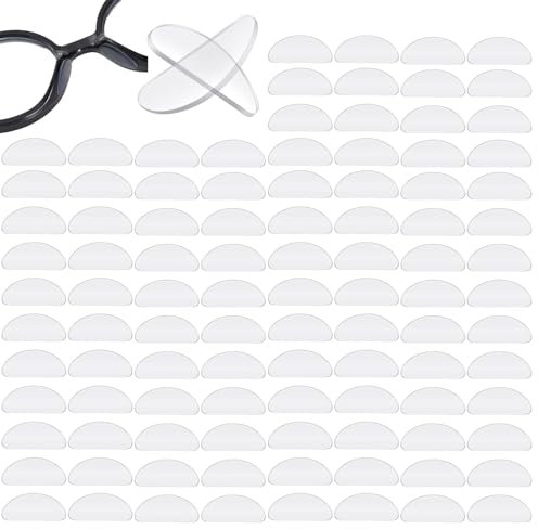 Brillen Nasenpad, 50 Paar Silikon Nasenpads, Selbstklebende Nasenpads Rutschfeste NasenpadsFür Brille Weiche Nasengriffe für Brillen Und Sonnenbrillen(Transparent)