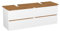 Garlivo Waschbeckenunterschrank GLB-160 Weiss mit Schubladen, Badezimmer Waschtischunterschrank, Eiche- Breite 160 cm, Soft-Close, Push-to-Open/Tip-On, Hängend