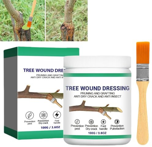 100g Tree Wound Sealer,Tree Pruning Sealer,Bonsai Cut Paste,Plant Healing Paste,Tree Wound Dressing,Tree Wound Sealer Healing Paste,Tree Sealant,Grafting Wax,Tree Grafting Supplies with Brush
