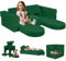 MeMoreCool Spielsofa Schlafsofa Kinder, Schaumstoff Soft Bausteine Couch, Fancy Spielsofa einen aufregenden Indoor-Spielplatz für das Kinderzimmer, Kuschelecke ideal für Kinder, Grün
