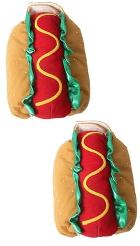 WOONEKY 2stücke Funny Hot Dog Kostüm Für Haustiere Für Halloween Und Weihnachten Xs Bequeme Anziehmöglichkeit Niedliches Design Für Hunde Und Katzen Für Partys Und Cosplay