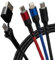 Maplin USB-A & USB-C to 3 in 1 Multi Charging Cable USB-C & Lightning & Micro USB-B 60W Braided 1.2m, for iPhones, iPads, Android phones inc Samsung S7/S6/S5, Sony, Huawei, PS4, HTC, Kindle, Cameras