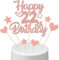 Anlgdi Tortendeko Happy Birthday Deko Kuchendeko 22. Geburtstag Frau, Kuchen Topper Happy 22th Birthday Roségold, Cake Topper 22 Jahre Torte Kuchen Deko für Geburstagstorte Deko 22. Frauen