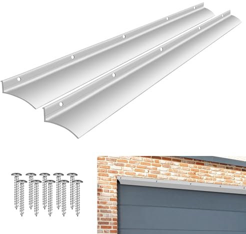 SFNSM 2PCS 40Inch Anodized Aluminum Door Rain Drip Guard Deflector for Door & Window Easy to Install Silver