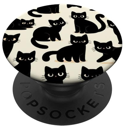 Black Cat PopSockets Adhesive PopGrip