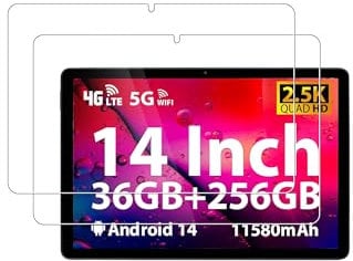 (2 Packs) Protective Film For WITECOR A14 14inch Tablet Android Tablet Tempered Glass Screen Protector - High Transparency, Scratch Resistant, Anti-Fingerprint