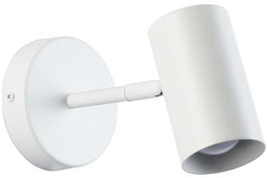 Alpinaluz Faretto da parete o da soffitto orientabile bianco – Attacco E27 – Design moderno cilindrico in acciaio per illuminazione interna – Ideale per camere da letto, soggiorno, corridoio e lettura