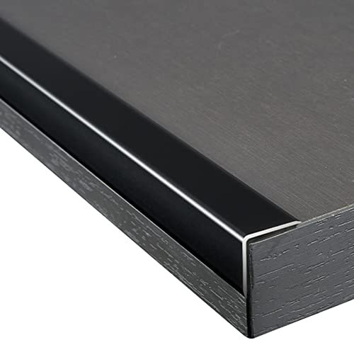 QAZXDRFG Protection de Nez de Marche en Alliage d'aluminium, Protection de Transition en Forme de L, 4 cm x 4 cm (Couleur : Noir)