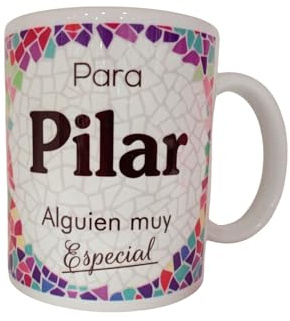 Panda Home Taza Personalizada con Nombre – Regalos Personalizados con Nombre y Texto – Tazas con Frases Originales y Divertidas – Personaliza con Nombres, Fechas o Mensajes Únicos-PILAR