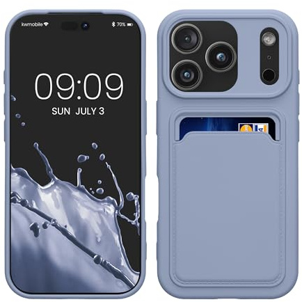 kwmobile Handyhülle für Apple iPhone 17 Pro Hülle mit Kartenfach - TPU Case - Kabelloses Laden - Schutzhülle Cover in Lavendel