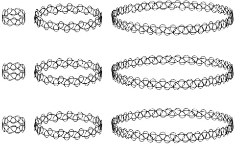 Vayfoni 3 Sets Choker Necklace Kit - 90s Fashion Tattoo Choker - Stretch Elastic Choker Necklace with Matching Bracelet & Ring - Gothic Style Accessories for Women Girls (Black)