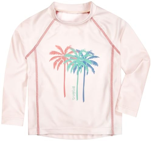 Playshoes Unisex Kinder Langarmshirt Rash-Guard-Shirt, Lang Ecru Palmen, 86-92