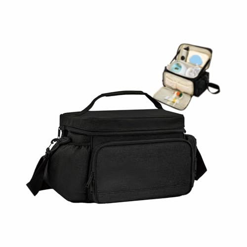 Valveric Breast Pump Bag Compatible with Spectra S1/S2 & Medela, Mom Diaper Bag for Work and Travel with Insulated Cooler Compartment, Breast Pump Storage Bag, Bag Only