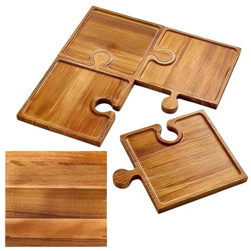 Planche à Fromage – Planche de Service en Bois en 4 Parties au Design Puzzle – Petit Plateau de Service pour charcuterie | pour la Cuisine, Les fêtes en, Les fêtes