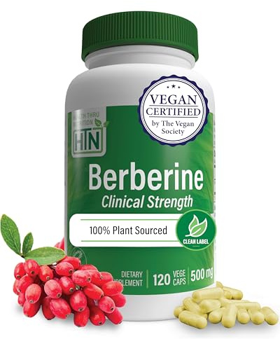 Berberine HCl 500mg 120 Servings | Clinical Strength | Certified Vegan| Non-GMO | Gluten Free | Soy Free | 3rd Party Tested | by Health Thru Nutrition