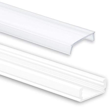 INNOVATE 2 m LED Schiene - Aluminium Profil - Aluprofil für LED Stripes/Streifen - ALU Leiste - 2000mm x 17mm x 7mm (Alu Profil weiss inkl. milchiger Abdeckung für LED-Streifen)