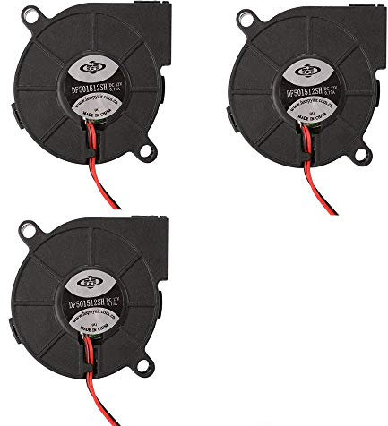 3pcs Brushless DC 12V 0.1A 5015 Cooling Blower Exhaust Turbo Fan 50x15mm 2-pin for 3D Printer Computer
