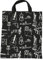 KingPoint Baumwollhandtasche Damen Einkaufstaschen, bedruckt mit Notenschlüsseln, hohen Noten und Musikinstrumenten Designs. Muiscal Instruments Black