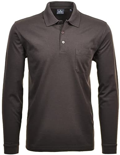 Ragman Herren-Poloshirt, Dunkelbraun, 3XL