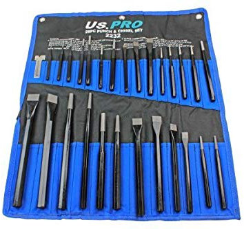 US PRO Tools 28pc Punch & Chisel Tool Set, Punches and Chisels 2232