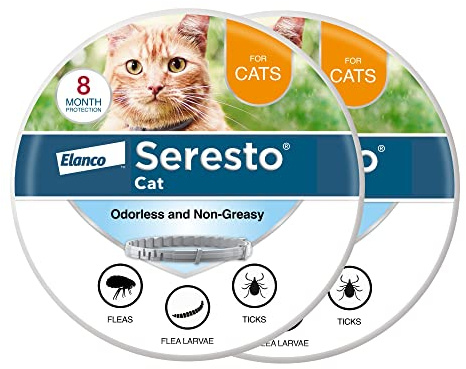 Seresto Cat Vet-Recommended Flea & Tick Treatment & Prevention Collar for Cats, 8 Months Protection | (Pack of 2)