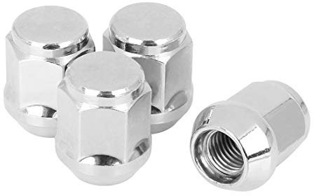 X AUTOHAUX 4 Uds M12x1.5 Cromado Rueda Orejeta Tuercas Antirrobo Cono Asiento Herramienta para Coche