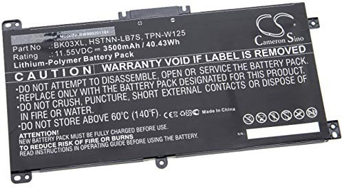 vhbw Batterie Compatible avec HP Pavilion X360 14-BA005NI, 14-BA005NT, 14-BA005NX Ordinateur Portable Notebook (3500mAh, 11.55V, Li-polymère)