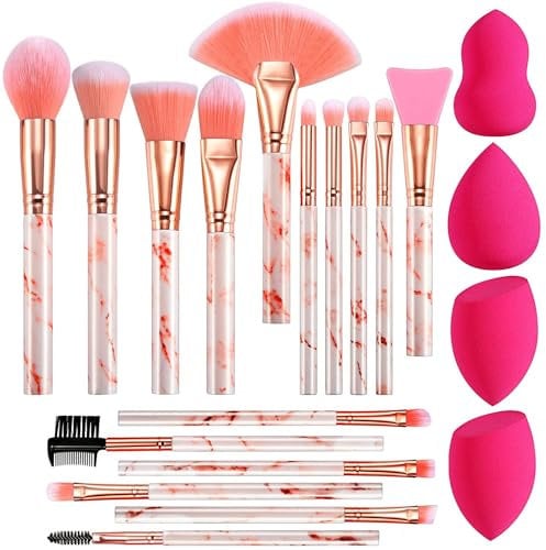 Pinselset Makeup FILY DUAIU 16-teiliges Make up Pinsel Set Rosa Schminkpinsel Set Enthält Lidschattenpinsel Foundation Pinsel mit Make up Schwamm Synthetische Haar Kosmetik Pinselsets