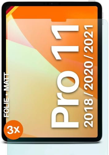 moex Pellicola protettiva opaca compatibile con iPad Pro 11 (1° e 2° gen.) – Pellicola anti-riflesso, pellicola protettiva per display opaca – 3 pezzi