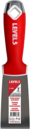 Level5 2 Soft-Grip Stainless Steel Drywall Joint Knife - | Pro-Grade | Comfortable Finishing Hand Tool | Metal Hammer End | Sheetrock Gyprock Plasterboard Mud | 5-148