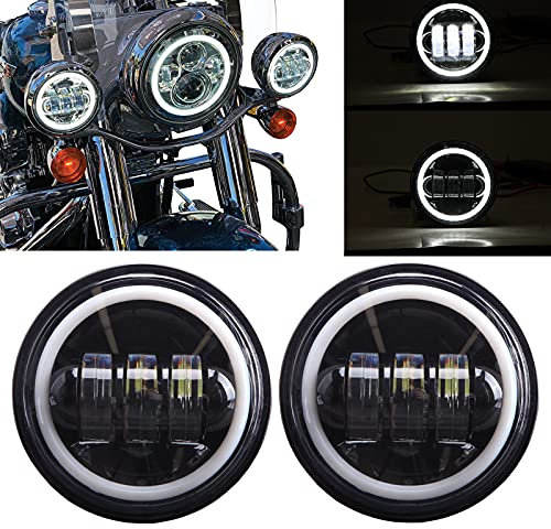 KEEPDSGN 2pcs 4.5 LED Nebelscheinwerfer Motorrad Licht für Road King Glide Street Glide Electra.