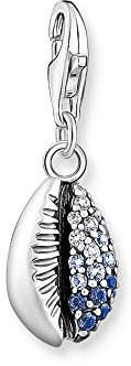 Thomas Sabo Charm-Anhänger Muschel mit blauen Steinen 925 Sterlingsilber 1894-945-7