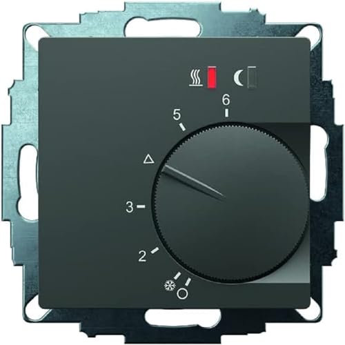 Eberle UP-Regler UTE 2800 (Anthrazit, 5-30C mit Begrenzerfunkt. 10-40C, 55x55, AC 230V, 16 A 1 Schließer, PWM / 2 Punkt Regelung, Schalter, TA, Anzeige, Fühler) 547816254302