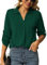 Odosalii Women Tops Long Sleeve Blouses Dressy Polo Shirt Going Out Solid Color T Shirts Chiffon Evening Party Outfits UK Size 12 14