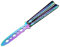 Lerkely Couteau Papillon,Couleurs Arc-en-Ciel Couteau Papillon Entraînement Knife,Couteau Papillon Coupant pour L'entraînement et La Pratique, Adapté Aux Débutants