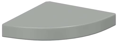 vidaXL Eckregal Schweberegal Wandregal Bücherregal CD DVD Regal Wandboard Hängeregal Wand Dekoregal Hochglanz-Grau 25x25x3,8cm MDF