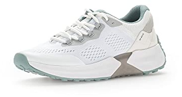 Gabor Damen Low-Top Sneaker, Frauen Halbschuhe,Wechselfußbett,Laufschuhe,schnürschuhe,schnürer,Plateausohle,Weiss/Mint,38 EU / 5 UK